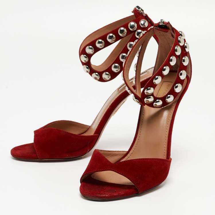 RED(V) Studded textured-leather sandals | THE OUTNET