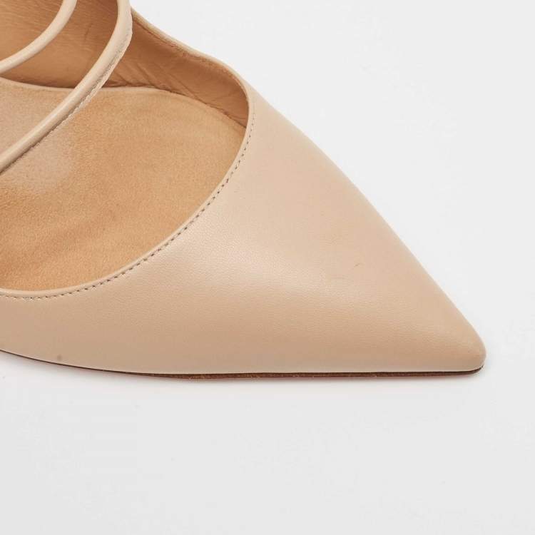 مملوكة مسبقًا Aquazzura Beige Leather Minute Mules Size 40