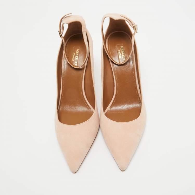 Pre Owned Aquazzura Pink Suede Dolce Vita Pumps Size 41