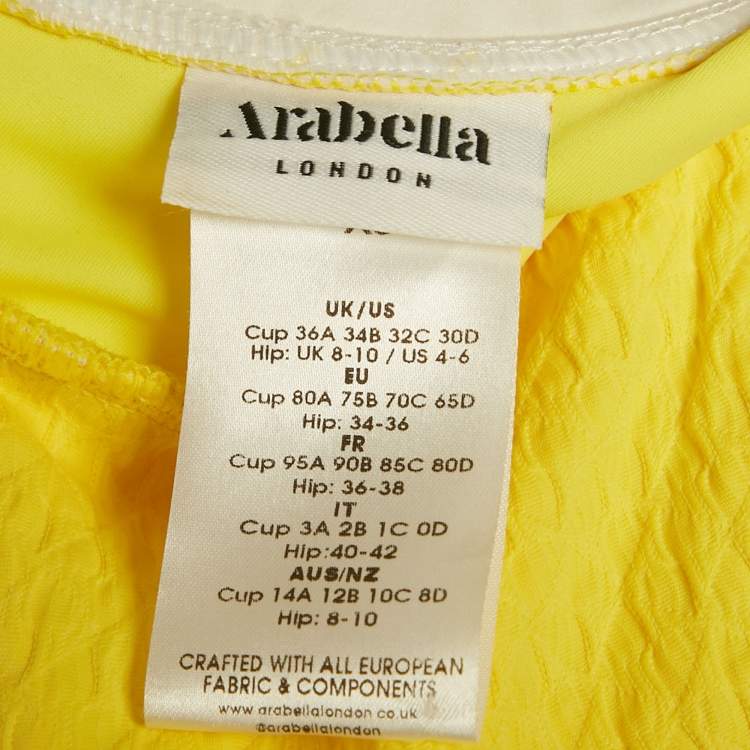 Pre Owned فستان قصير ملمس جورسي ليمون أصفر أرابيلا لندن ميوز مقاس صغير جدًا - إكس سمول