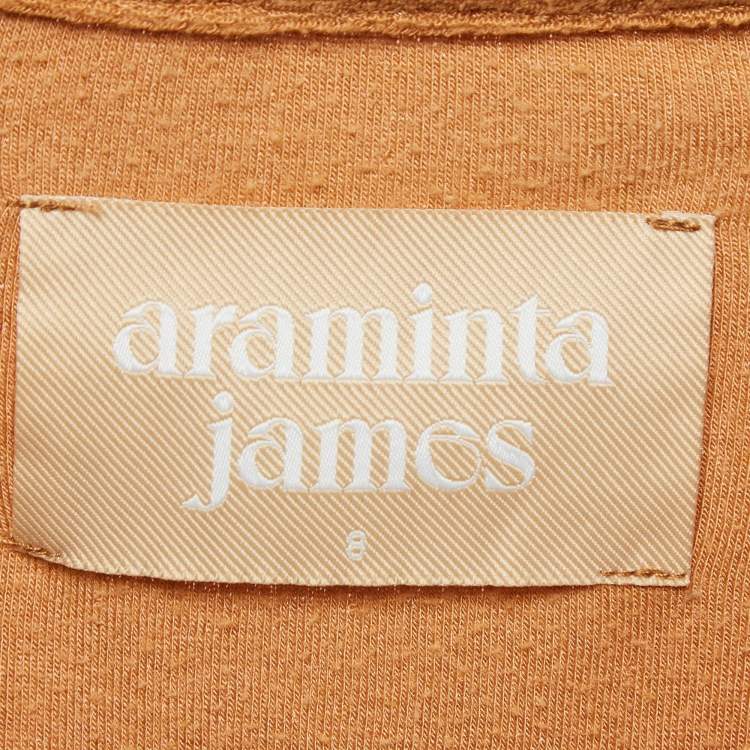 Pre Owned Araminta James Brown Terry Riviera Shirt and Shorts Set M