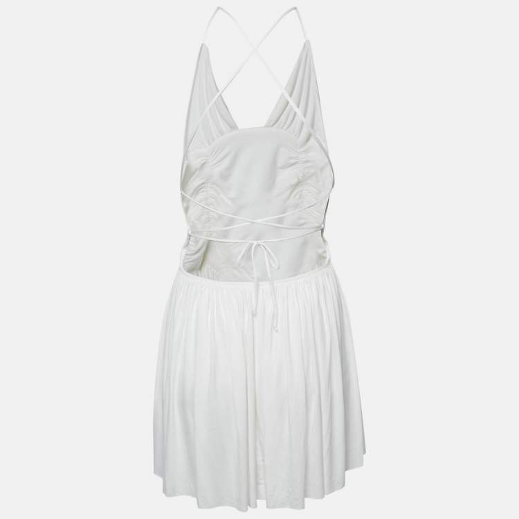 Pre Owned Are You Am I White Jersey Mini Dress S