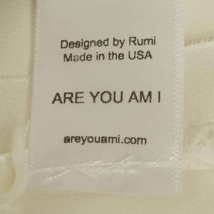 Pre Owned Are you am I White Satin Silk Atla Mini Dress S