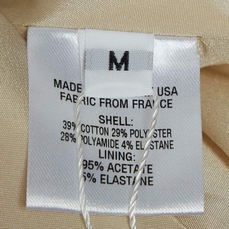 Pre Owned Area Champagne Pink Lame Strapless Mini Dress M
