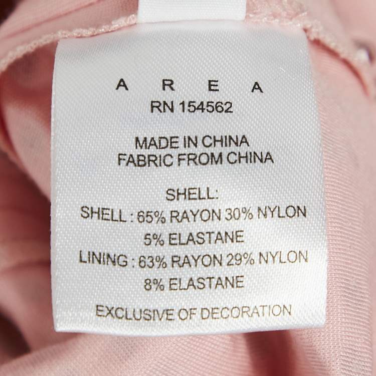 Pre Owned Area Candy Rose Jersey Crystal Embellished Mini Dress S