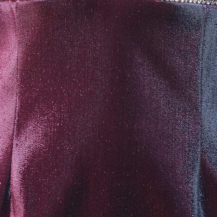 Pre Owned Area Multicolor Lurex Studded V-Neck Mini Dress L