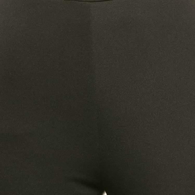 Pre Owned AREA Black Crystal Embellished Jersey Cut-Out Waist Flared Trousers S