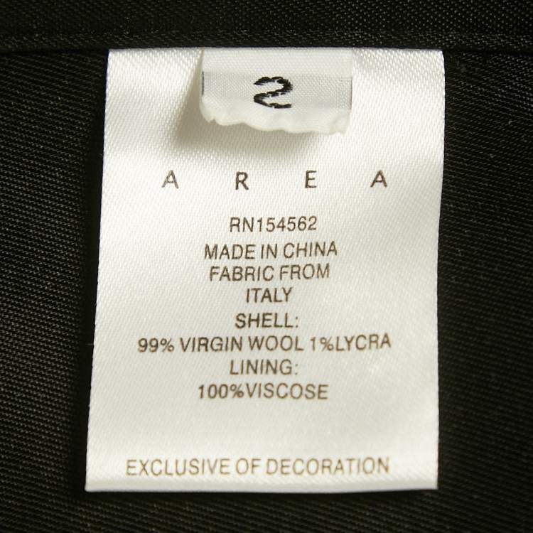 مملوكة مسبقًا Area Black Crystal Embellished Wool Bustier Crop Top S 