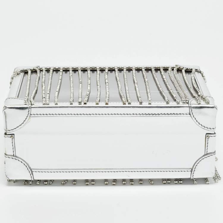 Pre Owned Area x Bertoni Ling Ling Silver Leather and PVC Top Handle Bag