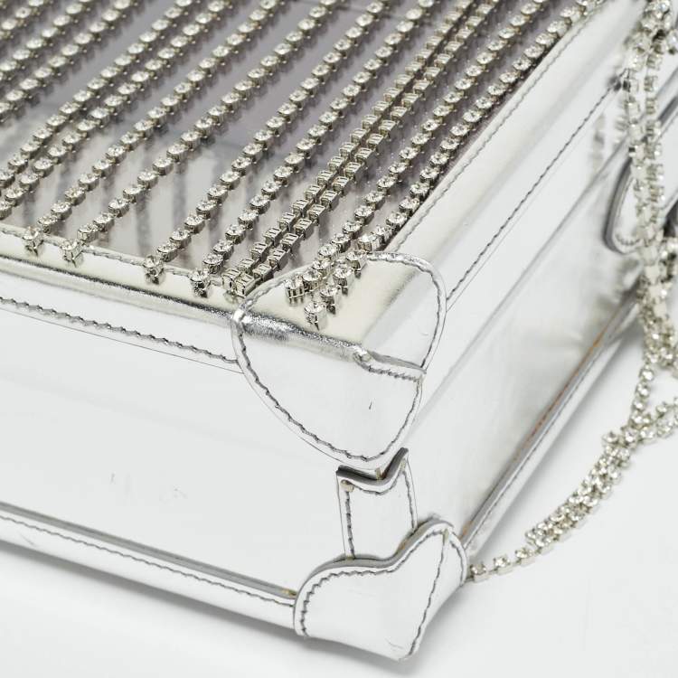 Pre Owned Area x Bertoni Ling Ling Silver Leather and PVC Top Handle Bag