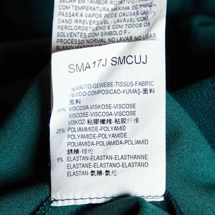 Pre Owned Armani Collezioni Green Crepe Faux Wrap Midi Dress M