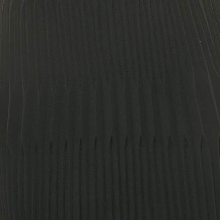 Pre Owned Armani Collezioni Black Plisse Midi Skirt L