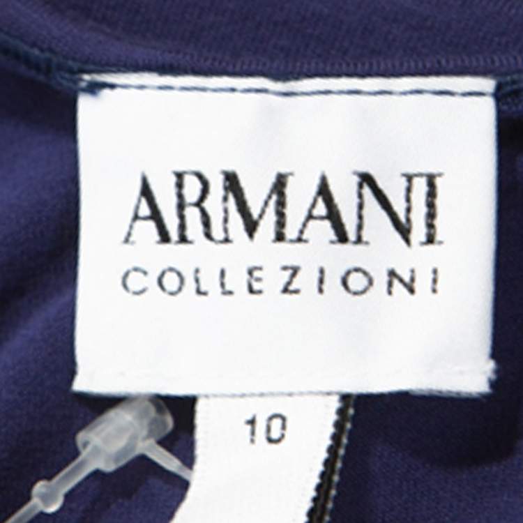 Pre Owned Armani Collezioni Blue Jersey Tank Top L