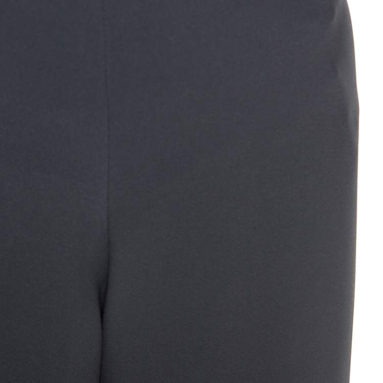 Pre Owned Armani Collezioni Grey Crepe Wide Leg Trousers M