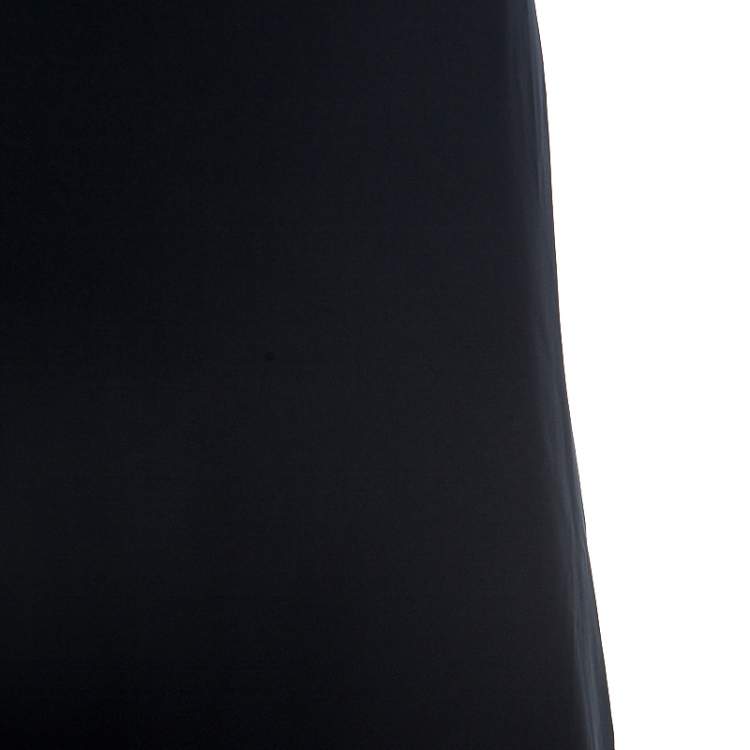 Pre Owned Armani Collezioni Navy Blue Flared Bottom Cady Maxi Skirt S