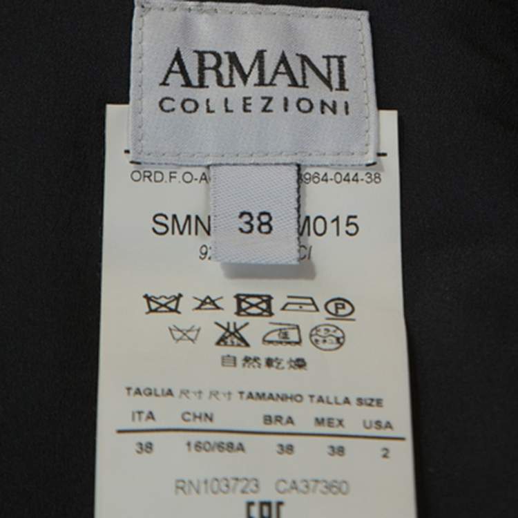Pre Owned Armani Collezioni Navy Blue Flared Bottom Cady Maxi Skirt S