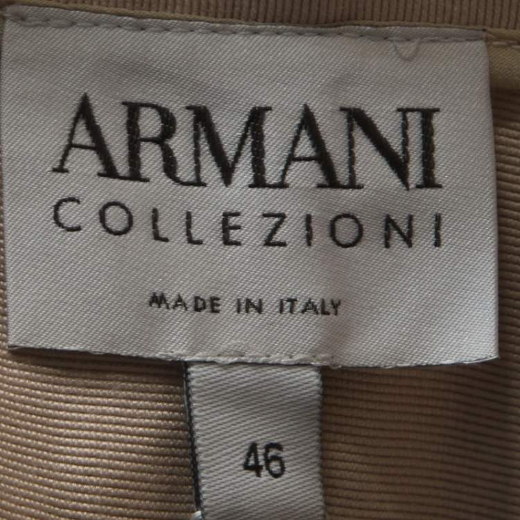 Pre Owned Armani Collezioni Beige Lace Overlay Detail Jacket L