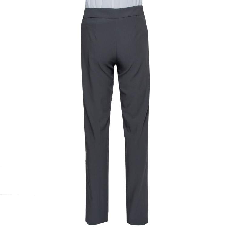 Pre Owned Armani Collezioni Grey Wool Classic Trousers S