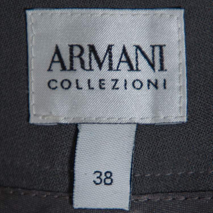 Pre Owned Armani Collezioni Grey Wool Classic Trousers S