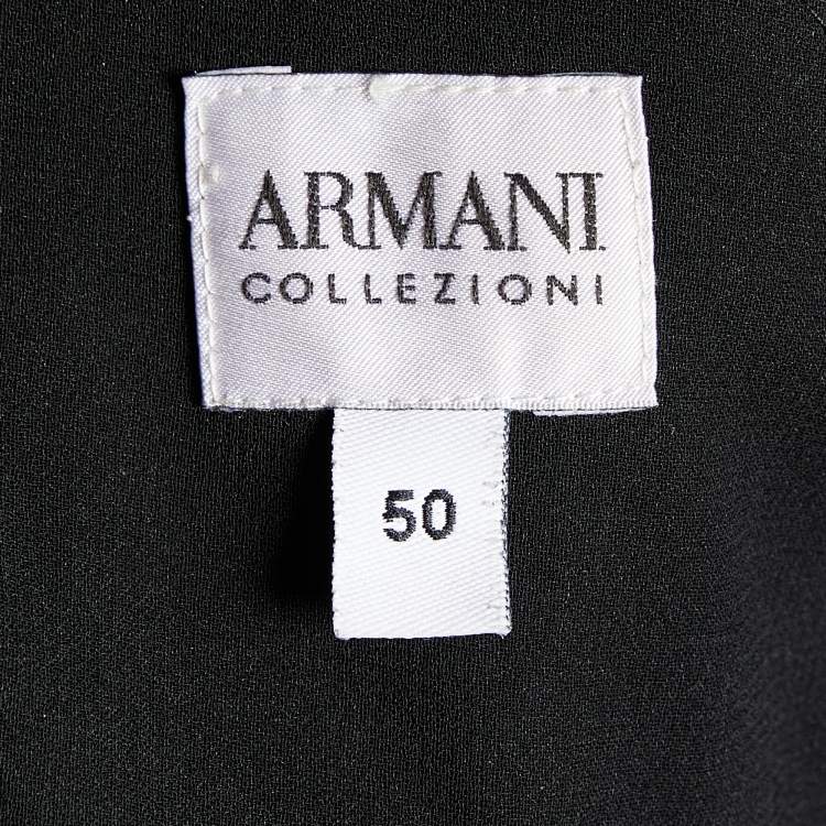 Pre Owned Armani Collezioni Black Draped Silk Sleeveless Gown XL
