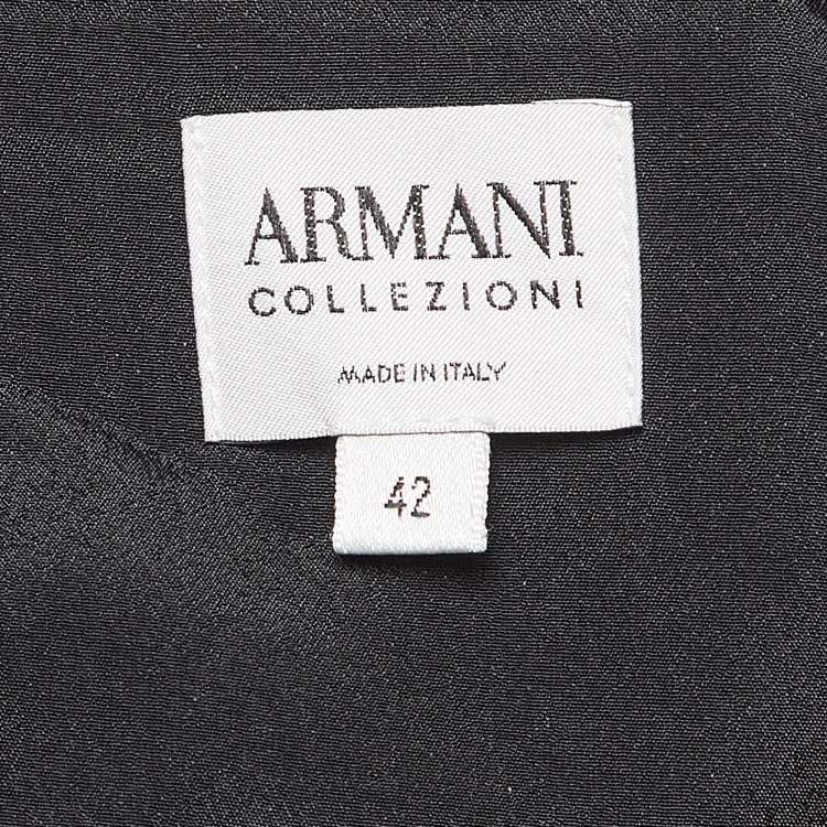 Pre Owned Armani Collezioni Black Silk Bow Detail Strapless Maxi Dress M