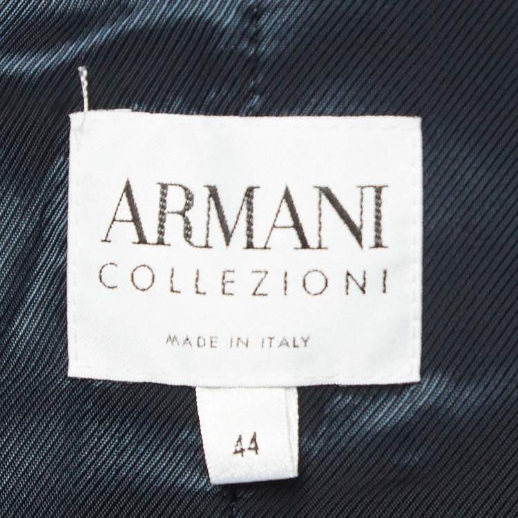Pre Owned Armani Collezioni Grey Cotton Blend Pant Suit M