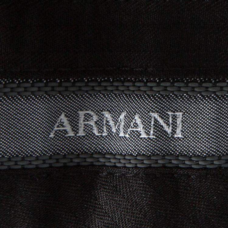 Pre Owned Armani Collezioni Grey Pin Striped Regular Fit Trousers XXXL