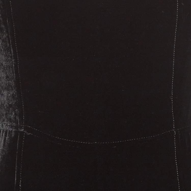 Pre Owned Armani Collezioni Black Velvet Sleeveless Dress S