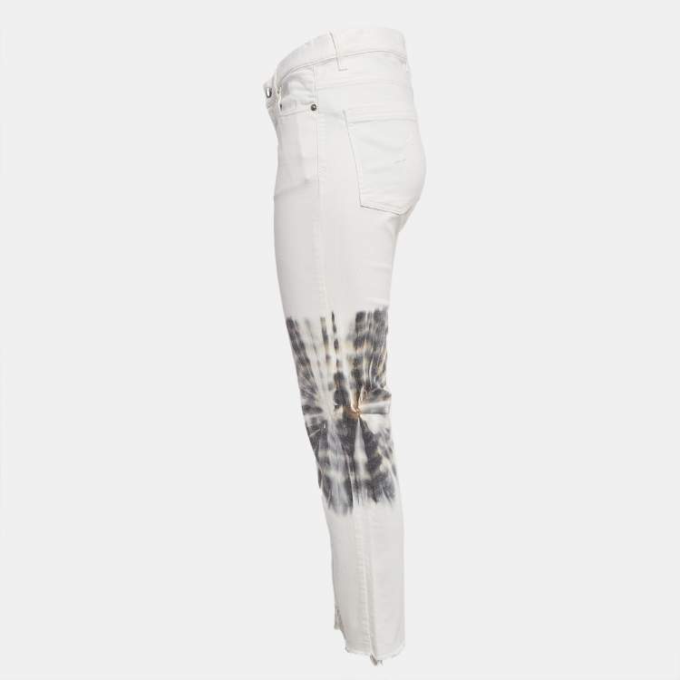 Zadig & Voltaire White Tie Dye Print Denim Jeans M Waist 29