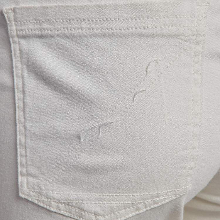 Pre Owned Zadig & Voltaire White Tie Dye Print Denim Jeans M Waist 29"