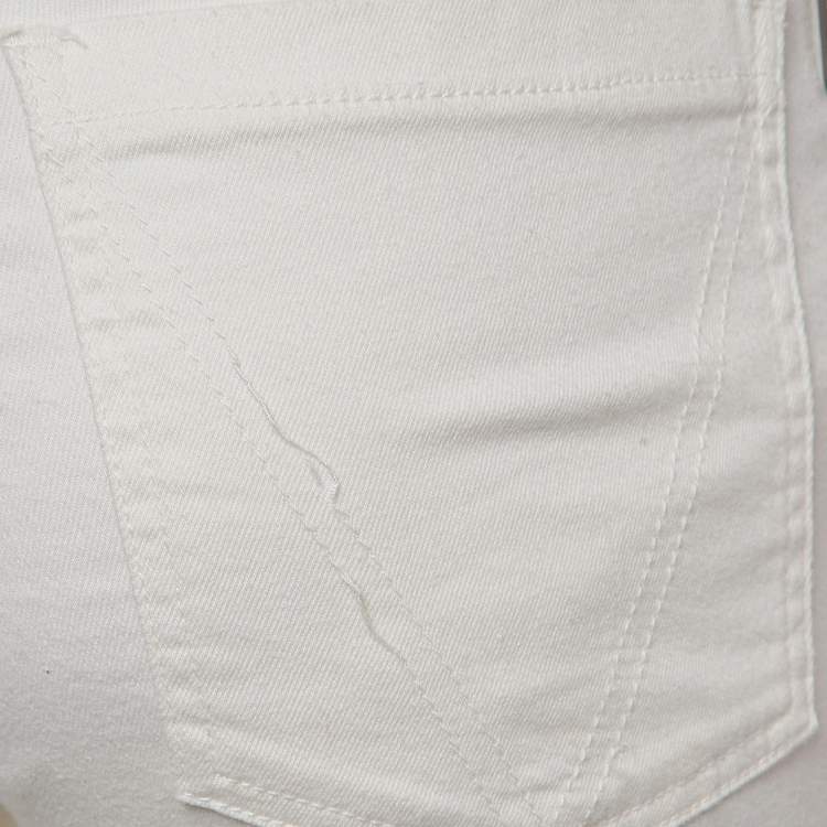 Pre Owned Zadig & Voltaire White Tie Dye Print Denim Jeans M Waist 29"