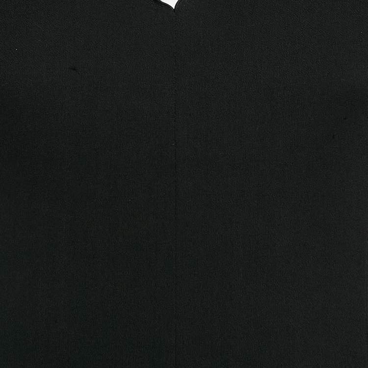Pre Owned Armani Collezioni Black Crepe Wool Flared Short Dress XS