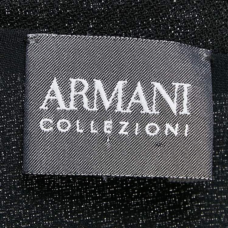 Pre Owned Armani Collezioni Black Crepe Wool Flared Short Dress XS
