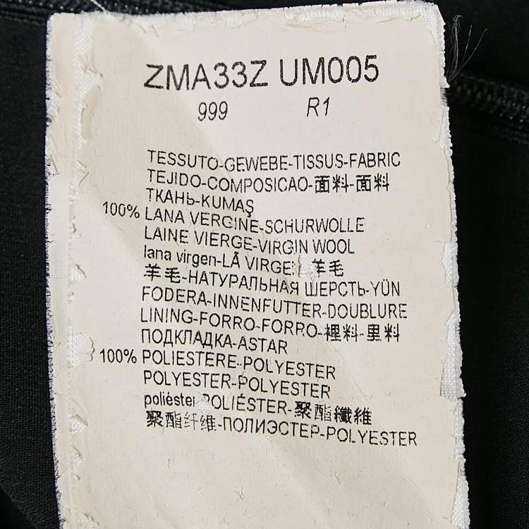 Pre Owned Armani Collezioni Black Crepe Wool Flared Short Dress XS