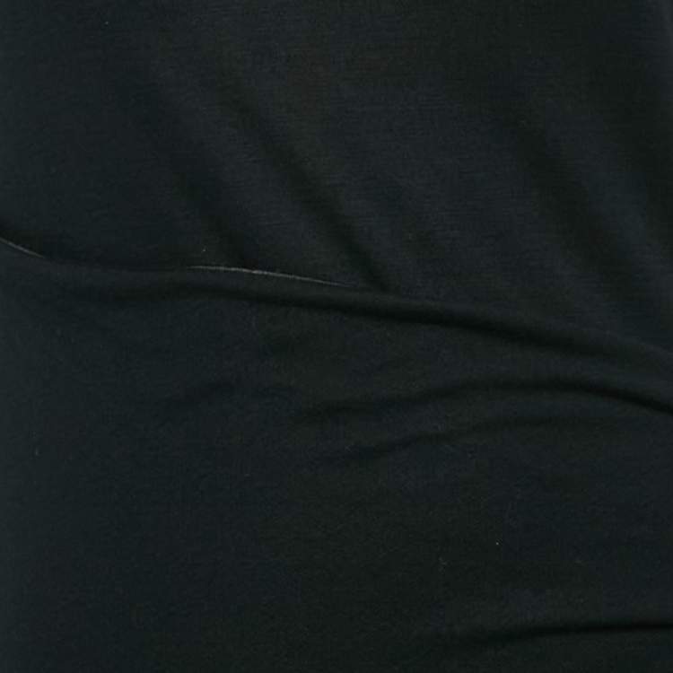 Pre Owned Armani Collezioni Black Jersey Belted Midi Dress M