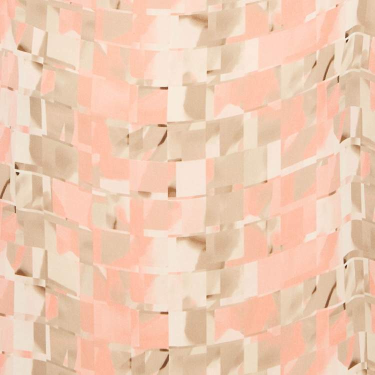 Pre Owned Armani Collezioni Pink Printed Silk Short Dress M