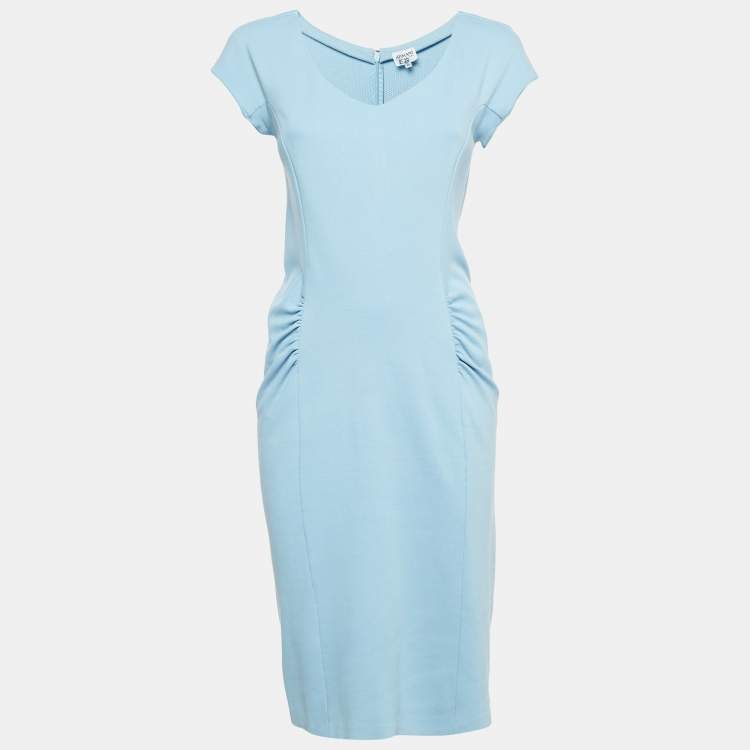 Pre Owned Armani Collezioni Blue Jersey Midi Dress M