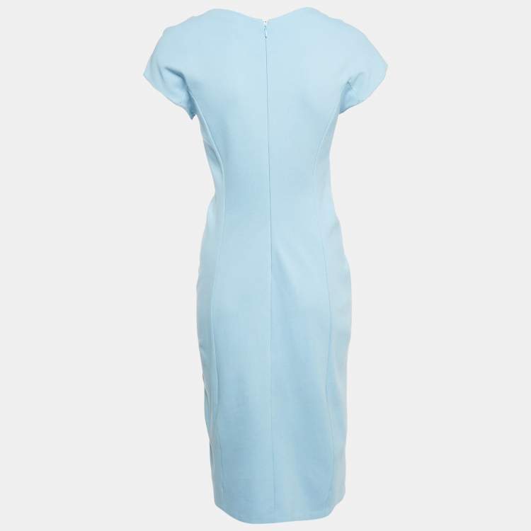 Pre Owned Armani Collezioni Blue Jersey Midi Dress M