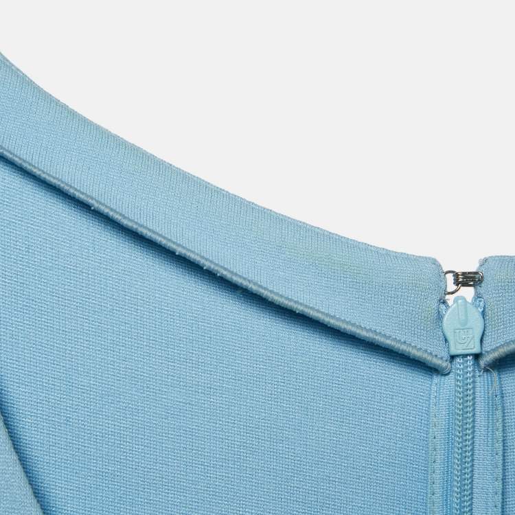 Pre Owned Armani Collezioni Blue Jersey Midi Dress M