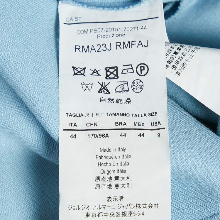 Pre Owned Armani Collezioni Blue Jersey Midi Dress M