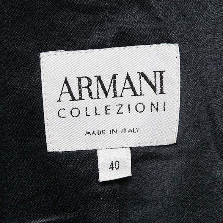 Pre Owned Armani Collezioni  Black Lurex Cotton Wrap Around Blazer S