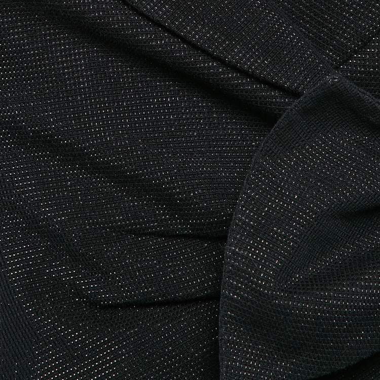 Pre Owned Armani Collezioni  Black Lurex Cotton Wrap Around Blazer S