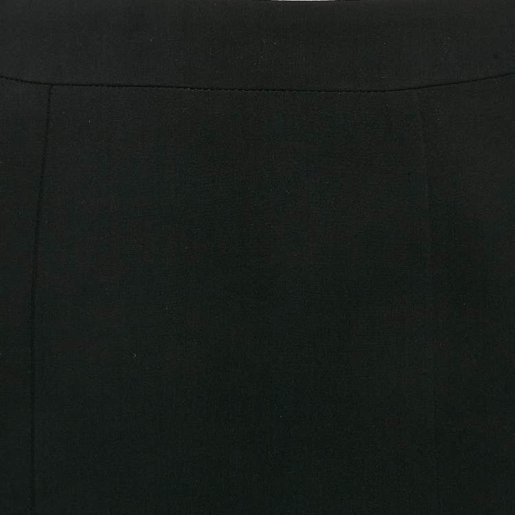 Pre Owned Armani Collezioni Black Silk Flared Knee-Length Skirt S