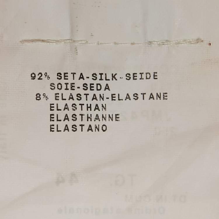 Pre Owned Armani Collezioni Orange Silk Satin Belt Trousers M