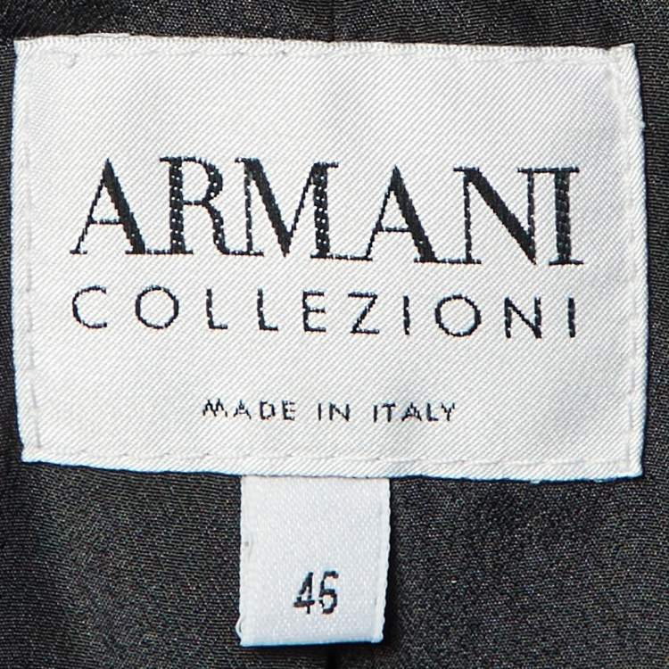 Pre Owned Armani Collezioni Black Crepe Peplum Blazer L