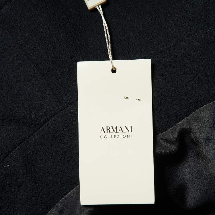 Pre Owned Armani Collezioni Black Crepe Peplum Blazer L