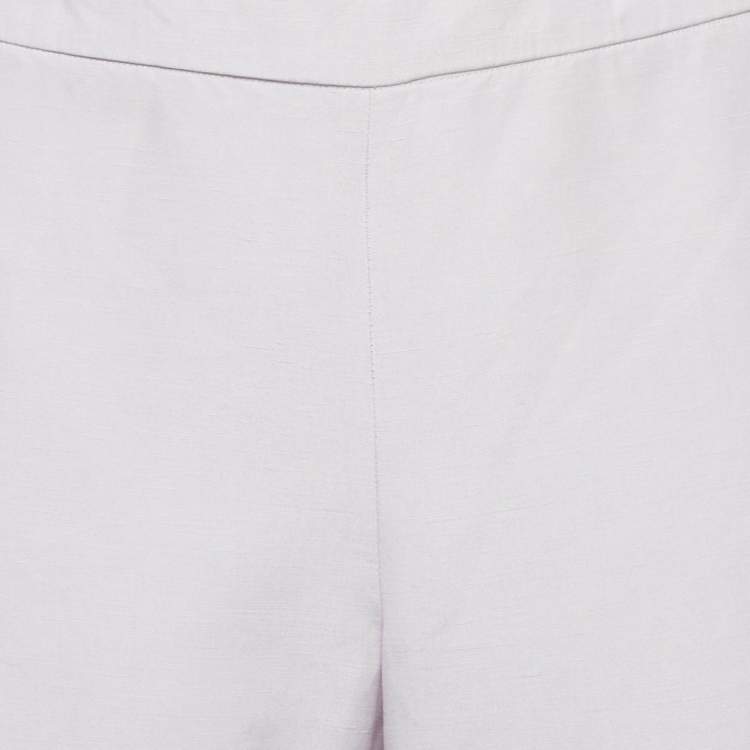 Pre Owned Armani Collezioni Light Purple Crepe Wide-Leg Trousers M