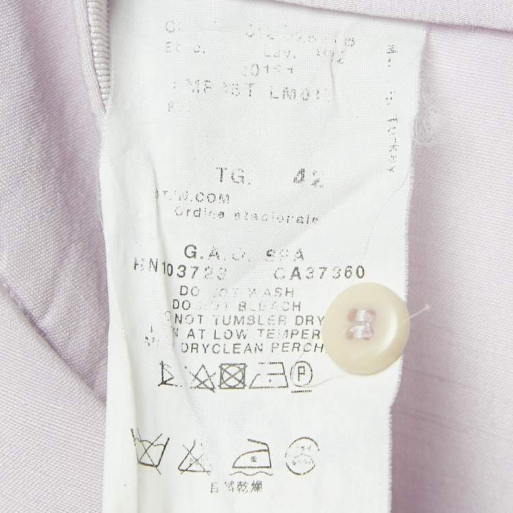 Pre Owned Armani Collezioni Light Purple Crepe Wide-Leg Trousers M