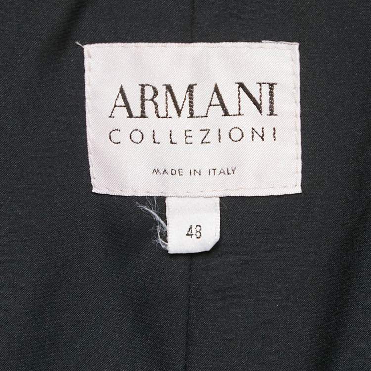 Pre Owned Armani Collezioni  Green Rose Applique Velvet Blazer XL