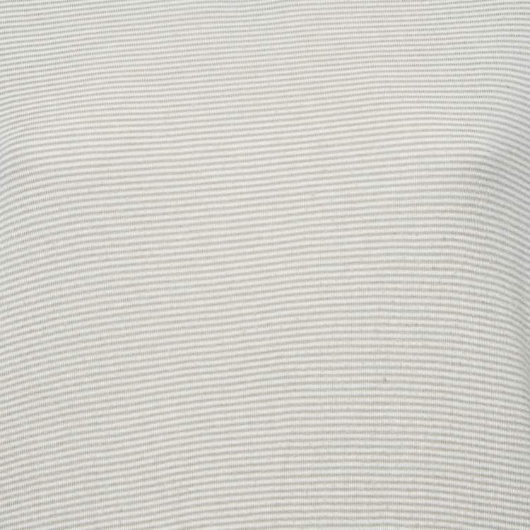 Pre Owned Armani Collezioni Stripe Grey Knit V-Neck Top L